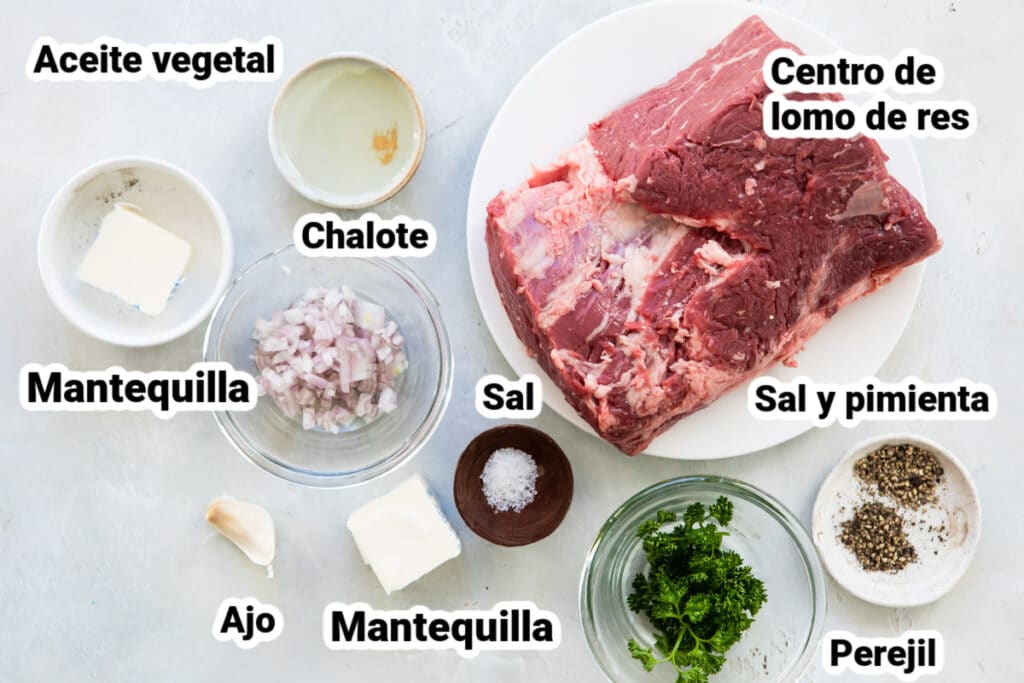 Ingredientes para preparar roast beef (lomo de res)