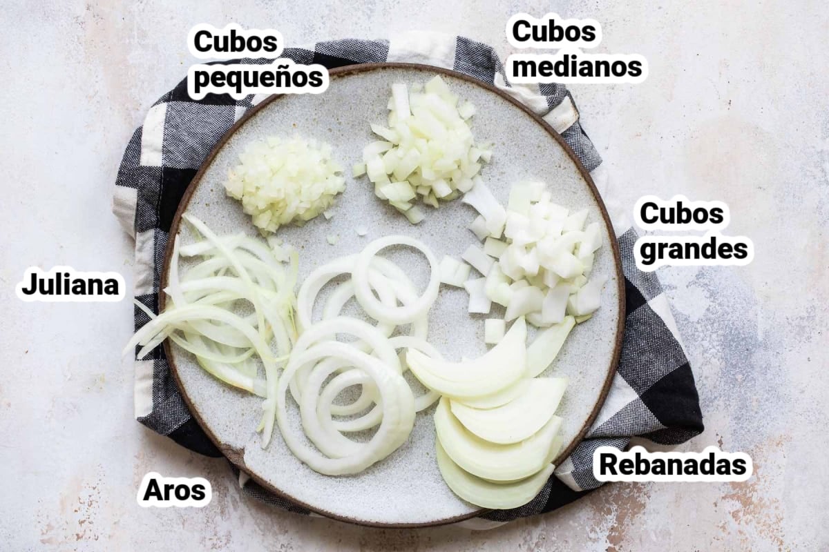 Diferentes maneras de cortar una cebolla