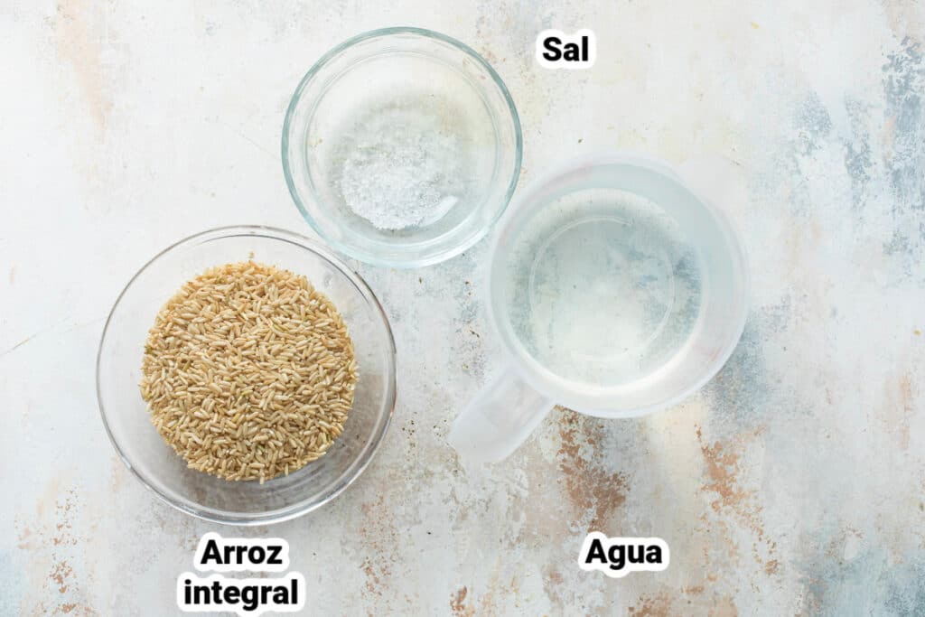 Ingredientes para hacer arroz integral